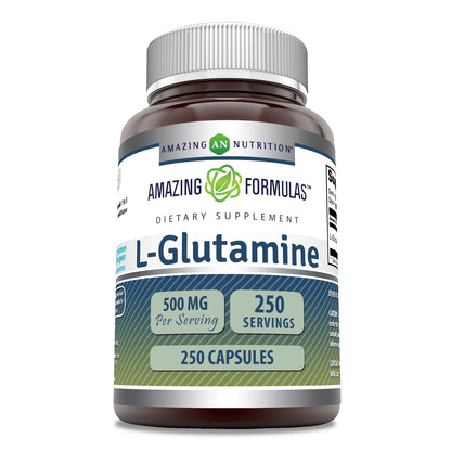 T L-Glutamine 500Mg 120 Capsules Supplement | Non-Gmo | Gluten Free | Made in USA