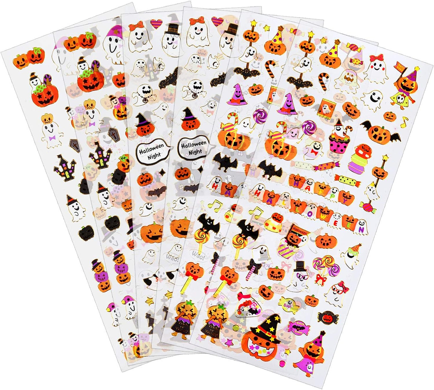 Halloween 6 Sheets Stickers for Kids 