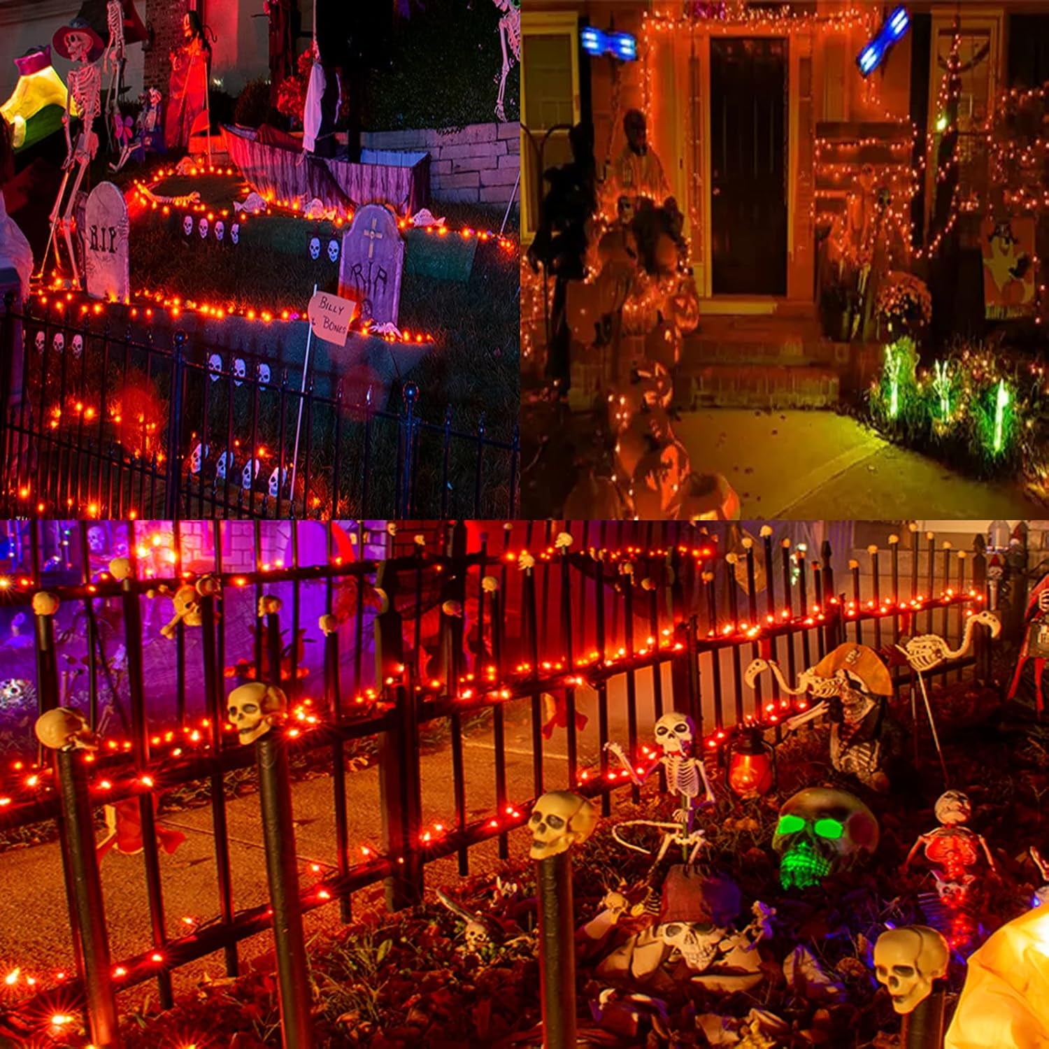 Halloween Extendable Halloween LED Lights, 82FT, 200 lights 