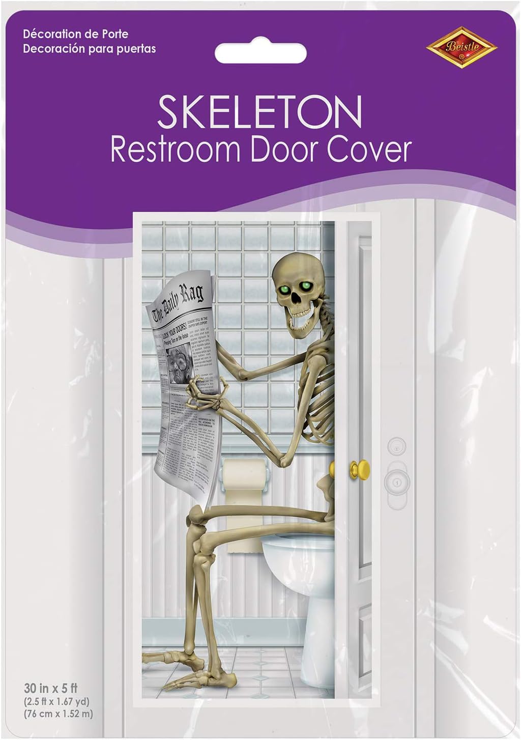 Halloween Skeleton Restroom Door Cover Party Accessory