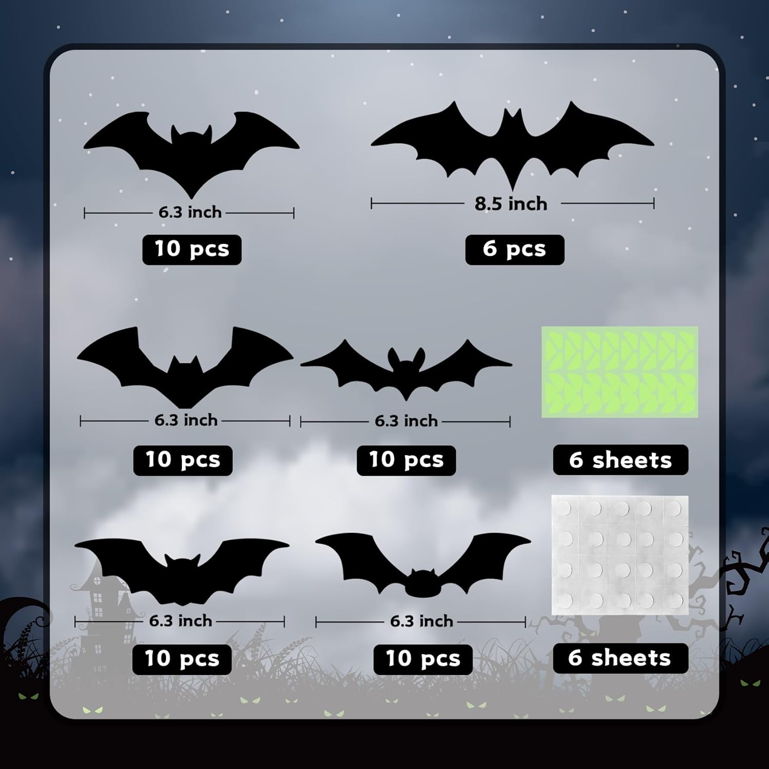 Halloween Bats Decorations Spooky 3D Bats with glowy eyes