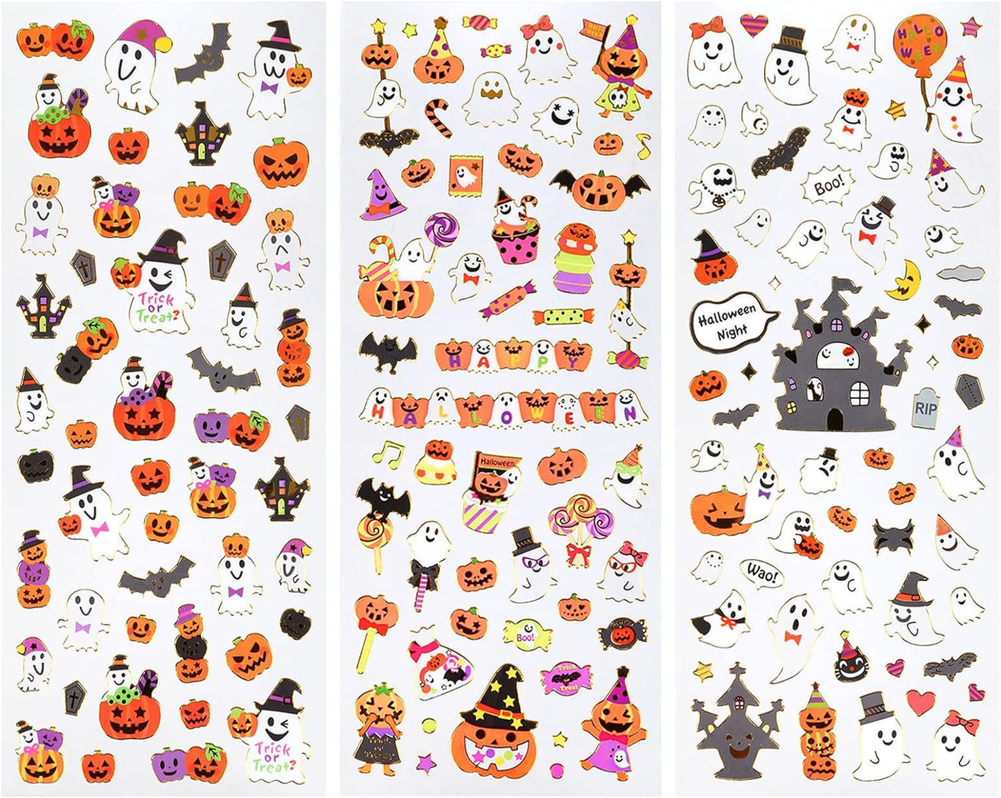 Halloween 6 Sheets Stickers for Kids 