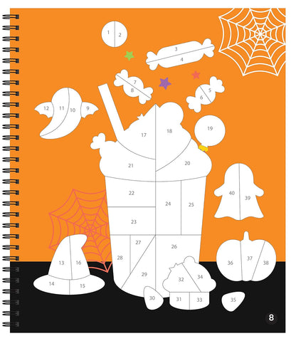 Halloween Brain Games - Sticker by Number: (Volume 1)