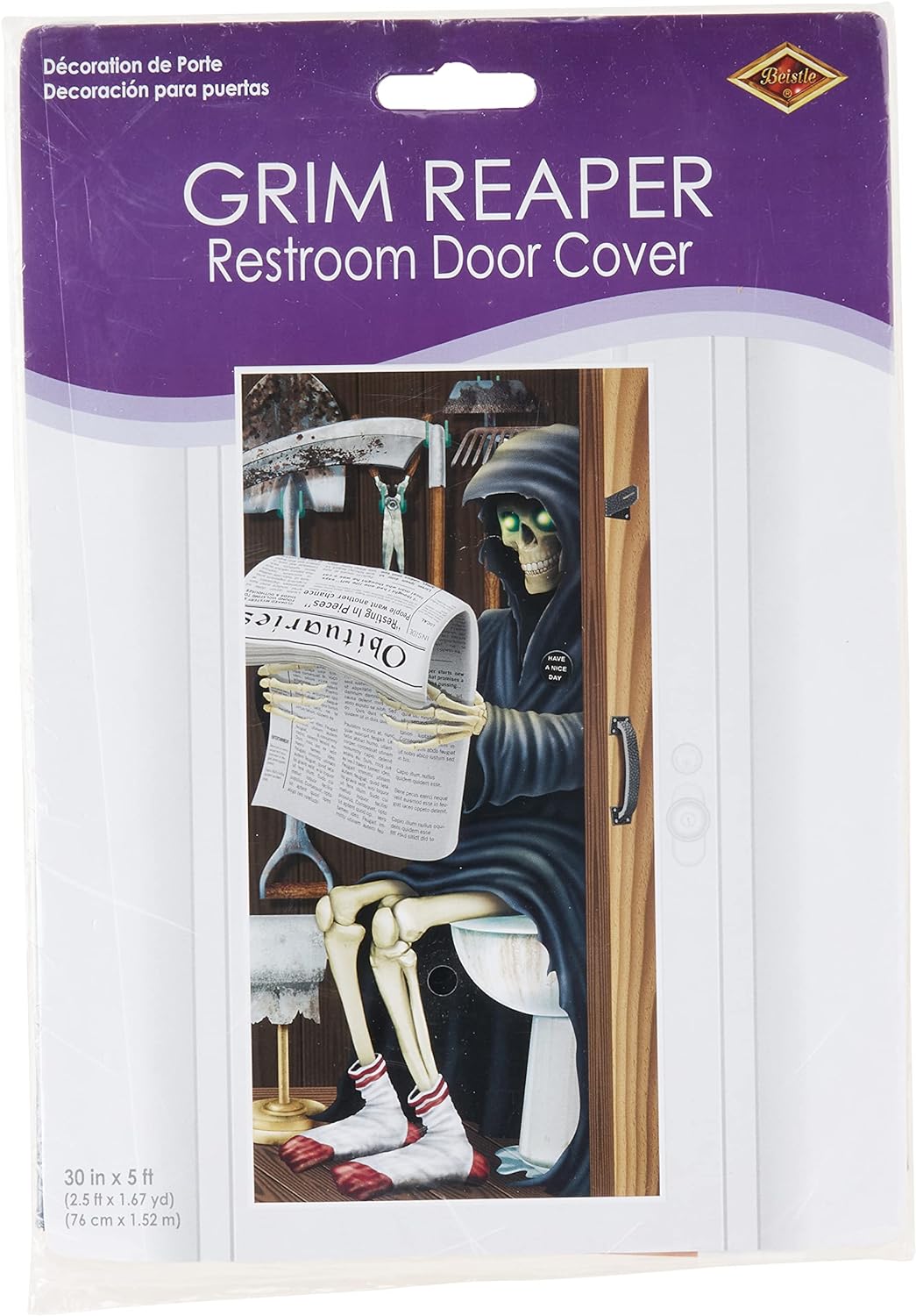 Halloween Skeleton Restroom Door Cover Party Accessory