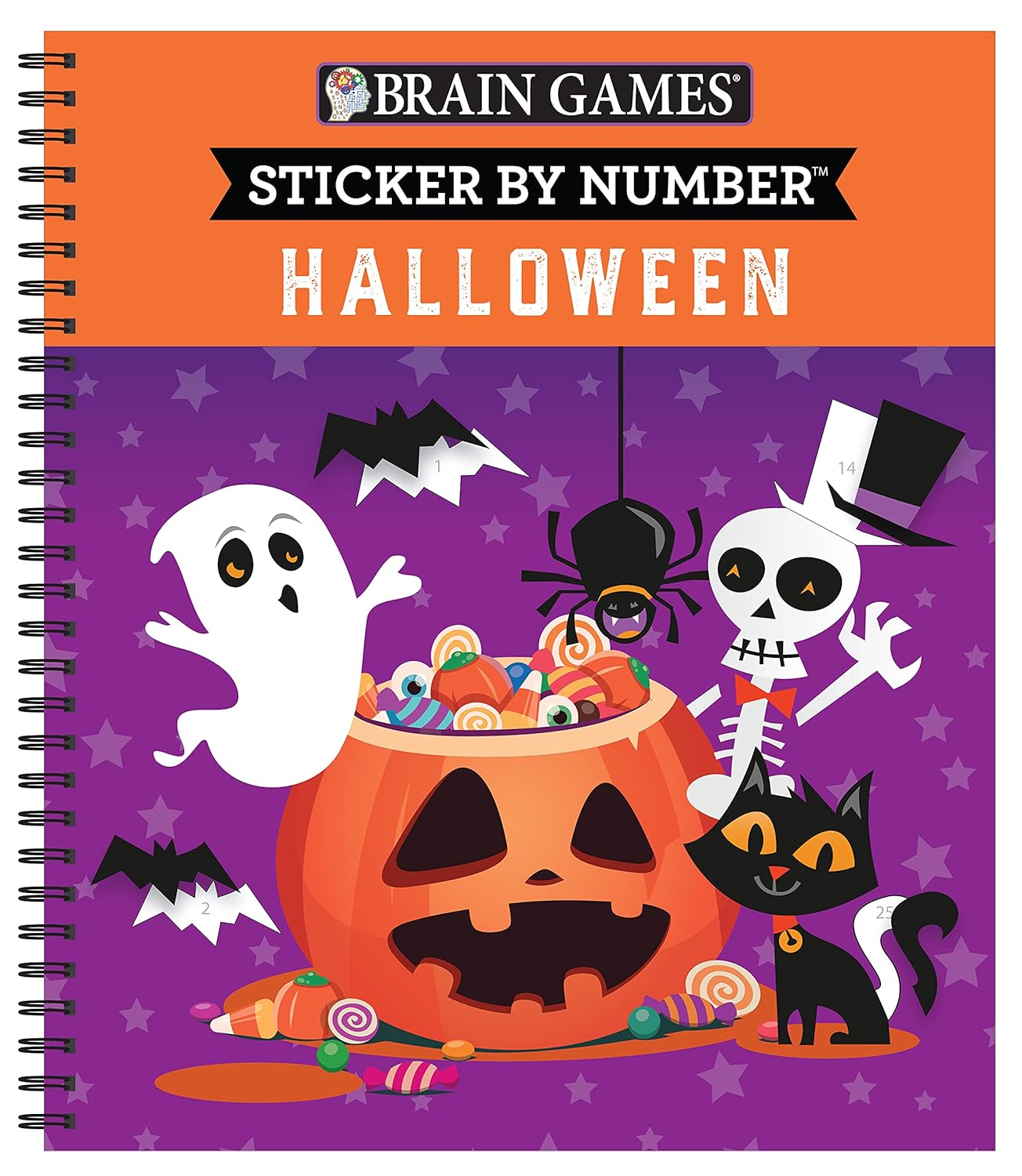 Halloween Brain Games - Sticker by Number: (Volume 1)