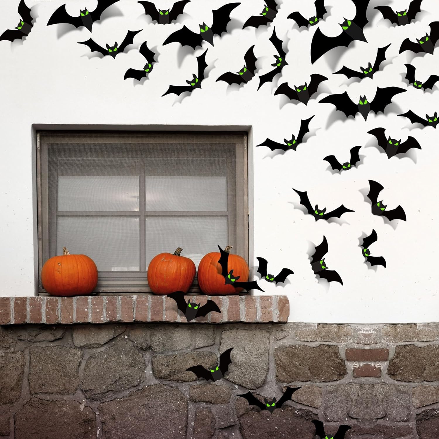 Halloween Bats Decorations Spooky 3D Bats with glowy eyes