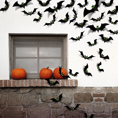 Halloween Bats Decorations Spooky 3D Bats with glowy eyes