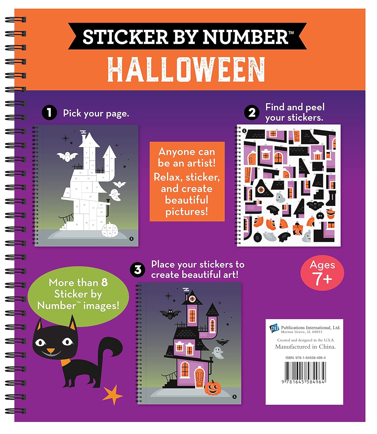 Halloween Brain Games - Sticker by Number: (Volume 1)