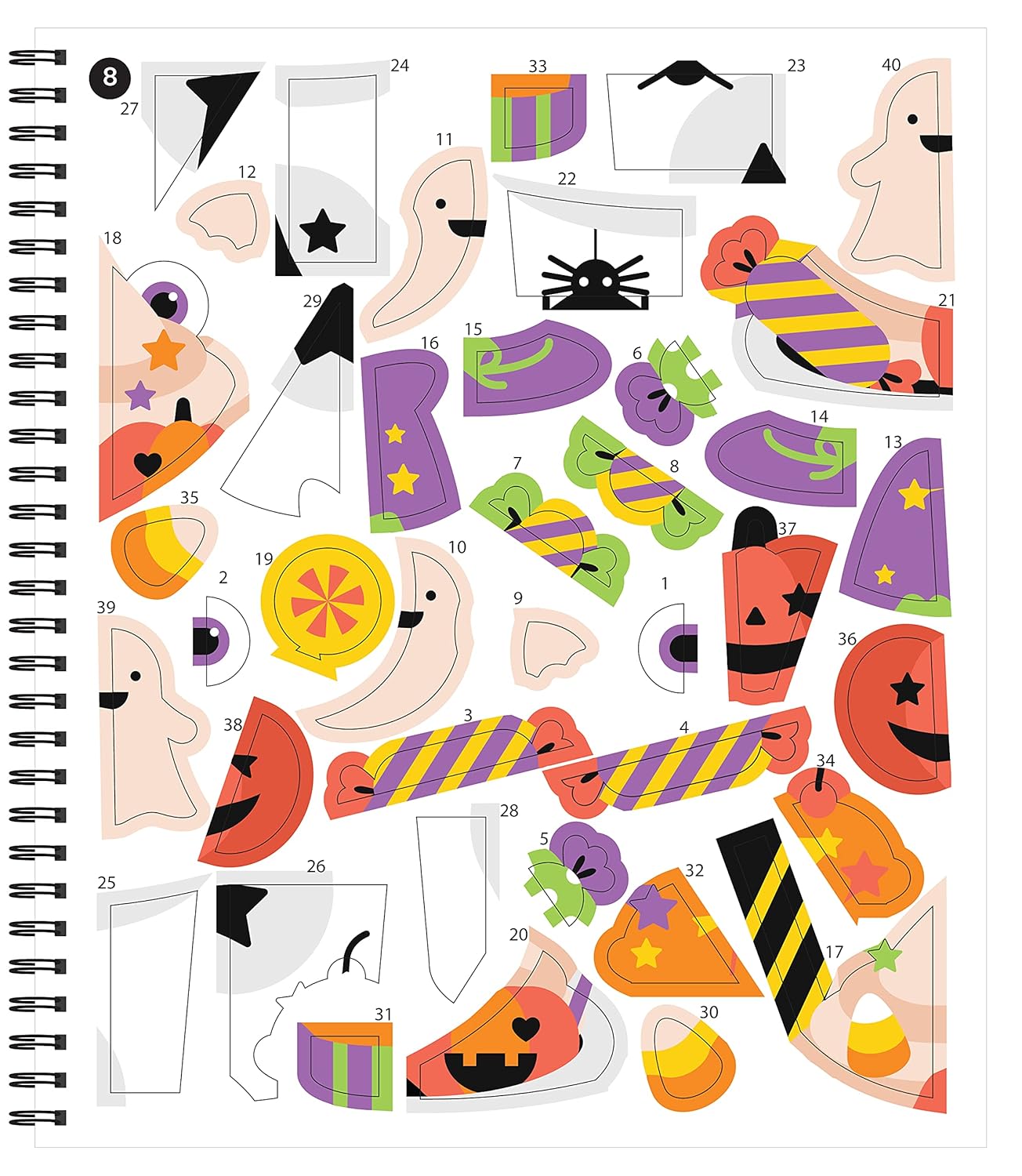 Halloween Brain Games - Sticker by Number: (Volume 1)