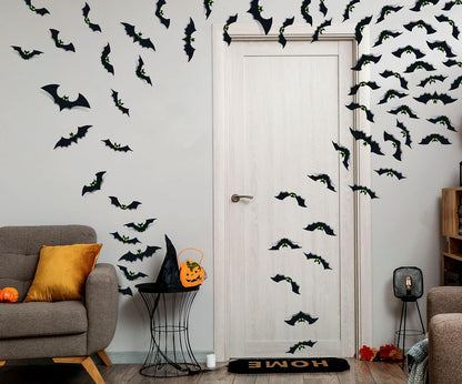 Halloween Bats Decorations Spooky 3D Bats with glowy eyes