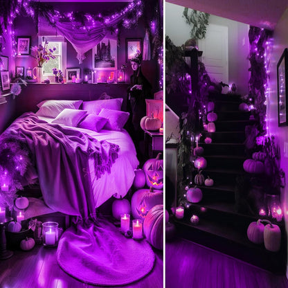 Halloween LED lights, Purple Extra Long(66FT) 200 LED Halloween Lights 