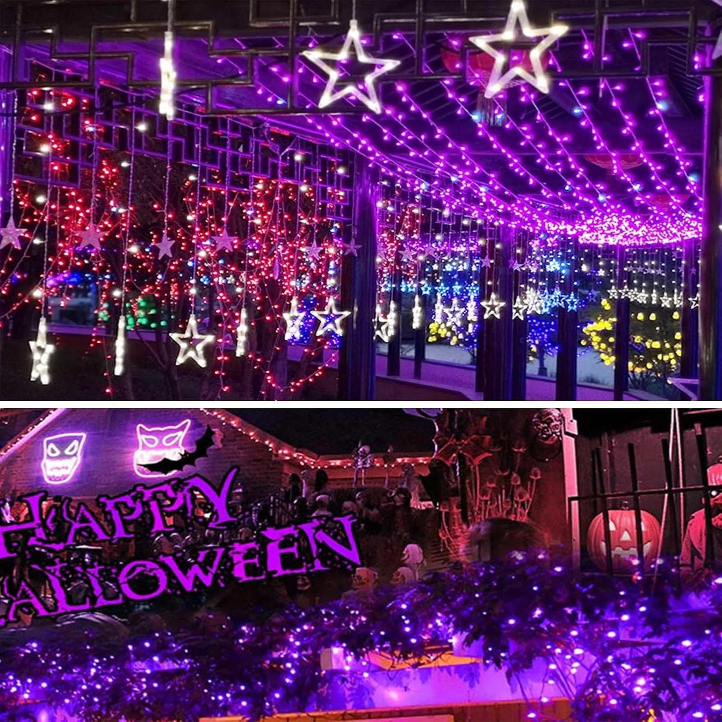 Halloween LED lights, Purple Extra Long(66FT) 200 LED Halloween Lights 